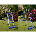 GRE - Kit de piscina redonda elevada de acero blanco - Ø300 x H122 (Incluye filtro de cartucho + escalera) - Imagen 2