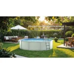GRE - Kit de piscina redonda elevada de acero blanco de Ø300 x 122 cm (incluye filtro de arena y escalera) - Imagen 3