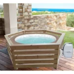Revestimiento hexagonal de madera Habrita Foresta HAB 2722 BN para spas y piscinas hinchables 2,77x2,21x0,71m - Imagen 5