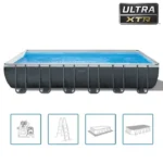 Kit de piscina desmontable tubular Intex Ultra XTR - 732 x 366 x 132 cm - Rectangular (Filtro de arena) + Limpiador de piscinas robótico Intex - Imagen 2